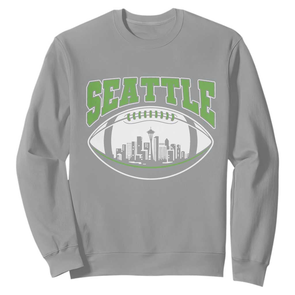 Seattle City Skyline Football Graphic Sweatshirt Sports Fan Game Day Pride TS02 Sport Gray Print Your Wear
