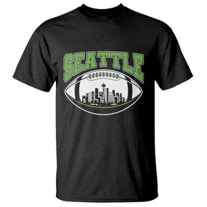 Seattle City Skyline Football Graphic T Shirt Sports Fan Game Day Pride TS02 Black Print Your Wear