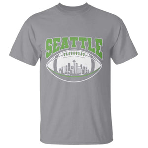 Seattle City Skyline Football Graphic T Shirt Sports Fan Game Day Pride TS02 Sport Gray Print Your Wear
