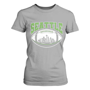 Seattle City Skyline Football Graphic T Shirt For Women Sports Fan Game Day Pride TS02 Sport Gray Print Your Wear