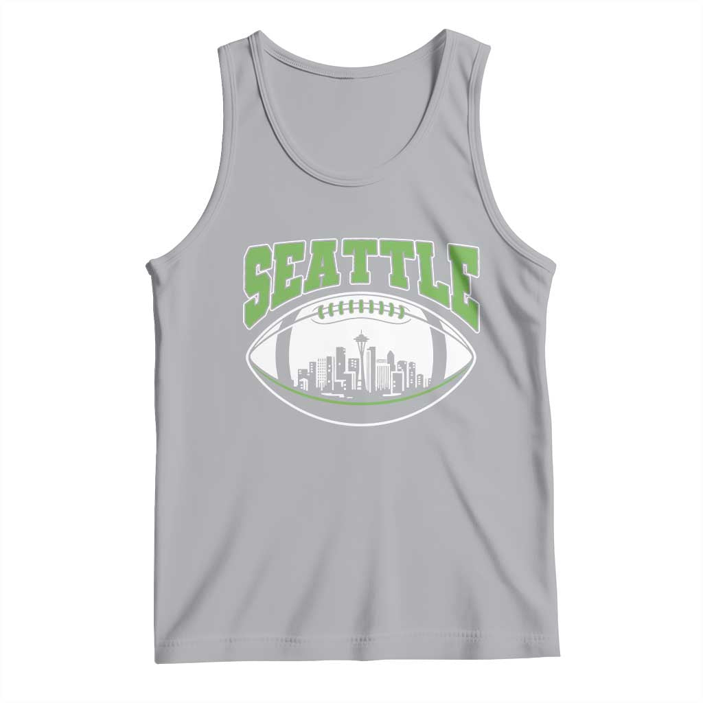 Seattle City Skyline Football Graphic Tank Top Sports Fan Game Day Pride TS02 Athletic Heather Print Your Wear