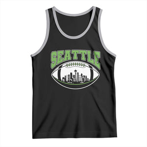 Seattle City Skyline Football Graphic Tank Top Sports Fan Game Day Pride TS02 Black Athletic Heather Print Your Wear