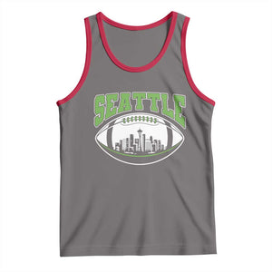 Seattle City Skyline Football Graphic Tank Top Sports Fan Game Day Pride TS02 Deep Heather Red Print Your Wear