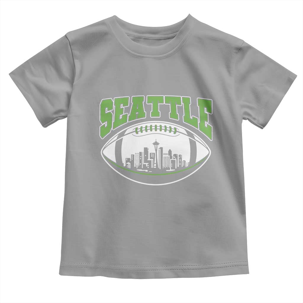 Seattle City Skyline Football Graphic Toddler T Shirt Sports Fan Game Day Pride TS02 Sport Gray Print Your Wear