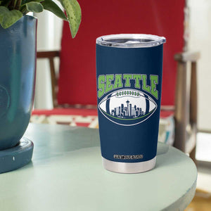 Seattle City Skyline Football Graphic Tumbler Cup Sports Fan Game Day Pride TS02 Print Your Wear
