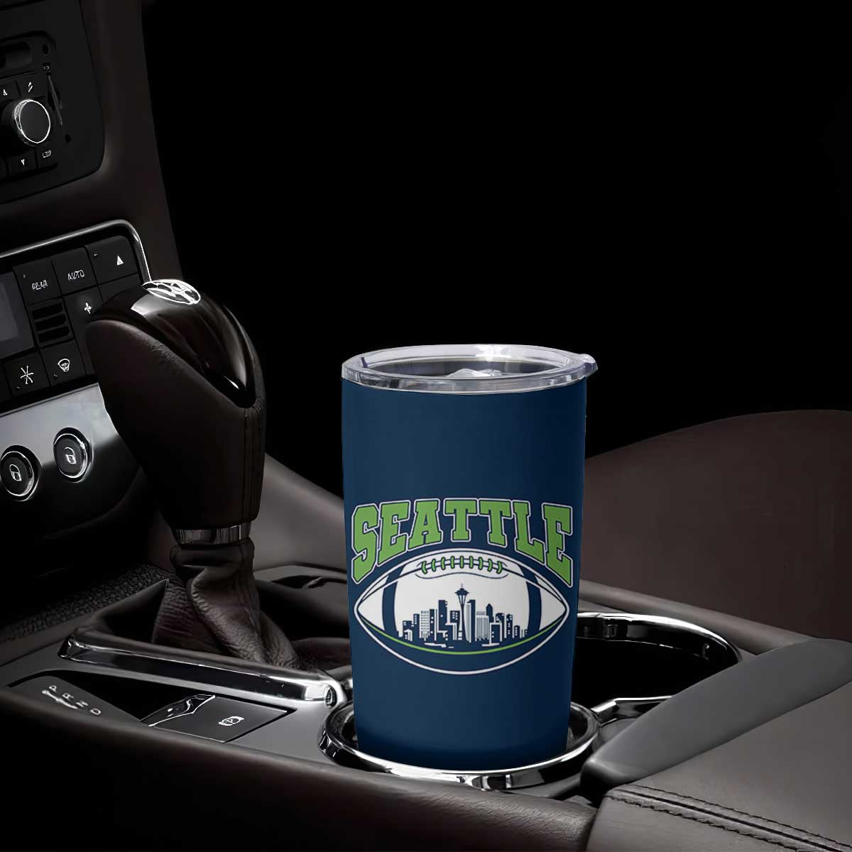 Seattle City Skyline Football Graphic Tumbler Cup Sports Fan Game Day Pride TS02 Print Your Wear