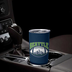 Seattle City Skyline Football Graphic Tumbler Cup Sports Fan Game Day Pride TS02 Print Your Wear