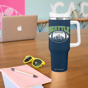 Seattle City Skyline Football Graphic Tumbler With Handle Sports Fan Game Day Pride TS02 Print Your Wear