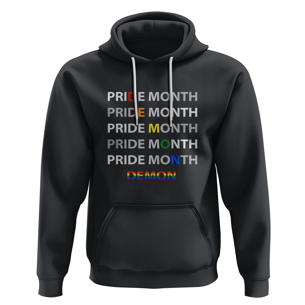Pride Month Demon Hoodie LGBT History Month LGBTQ Support TS02 Black Printyourwear