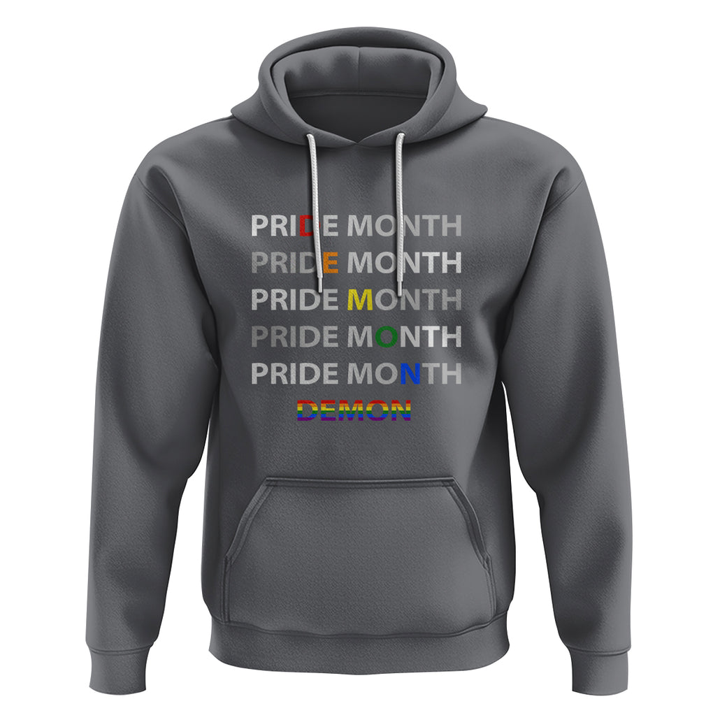 Pride Month Demon Hoodie LGBT History Month LGBTQ Support TS02 Charcoal Printyourwear