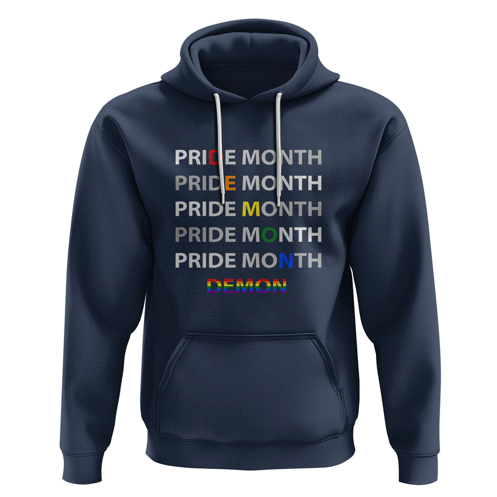 Pride Month Demon Hoodie LGBT History Month LGBTQ Support TS02 Navy Printyourwear