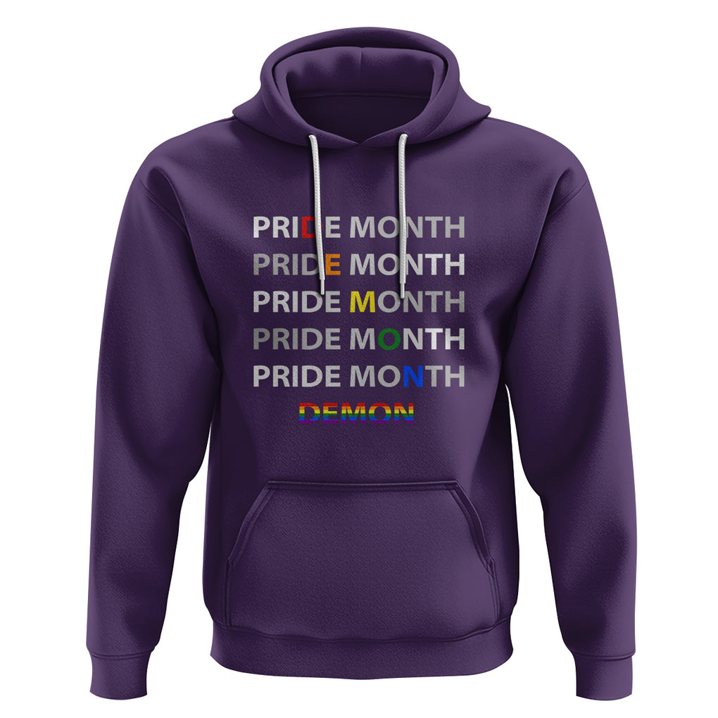 Pride Month Demon Hoodie LGBT History Month LGBTQ Support TS02 Purple Printyourwear