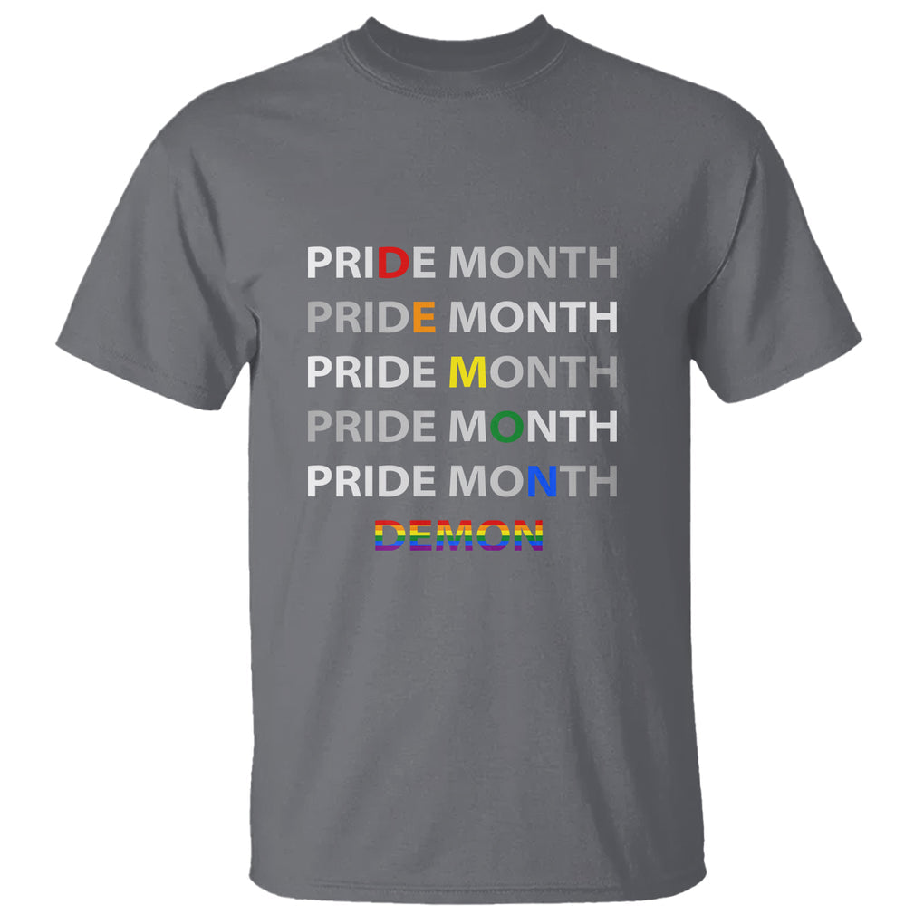 Pride Month Demon T Shirt LGBT History Month LGBTQ Support TS02 Charcoal Printyourwear