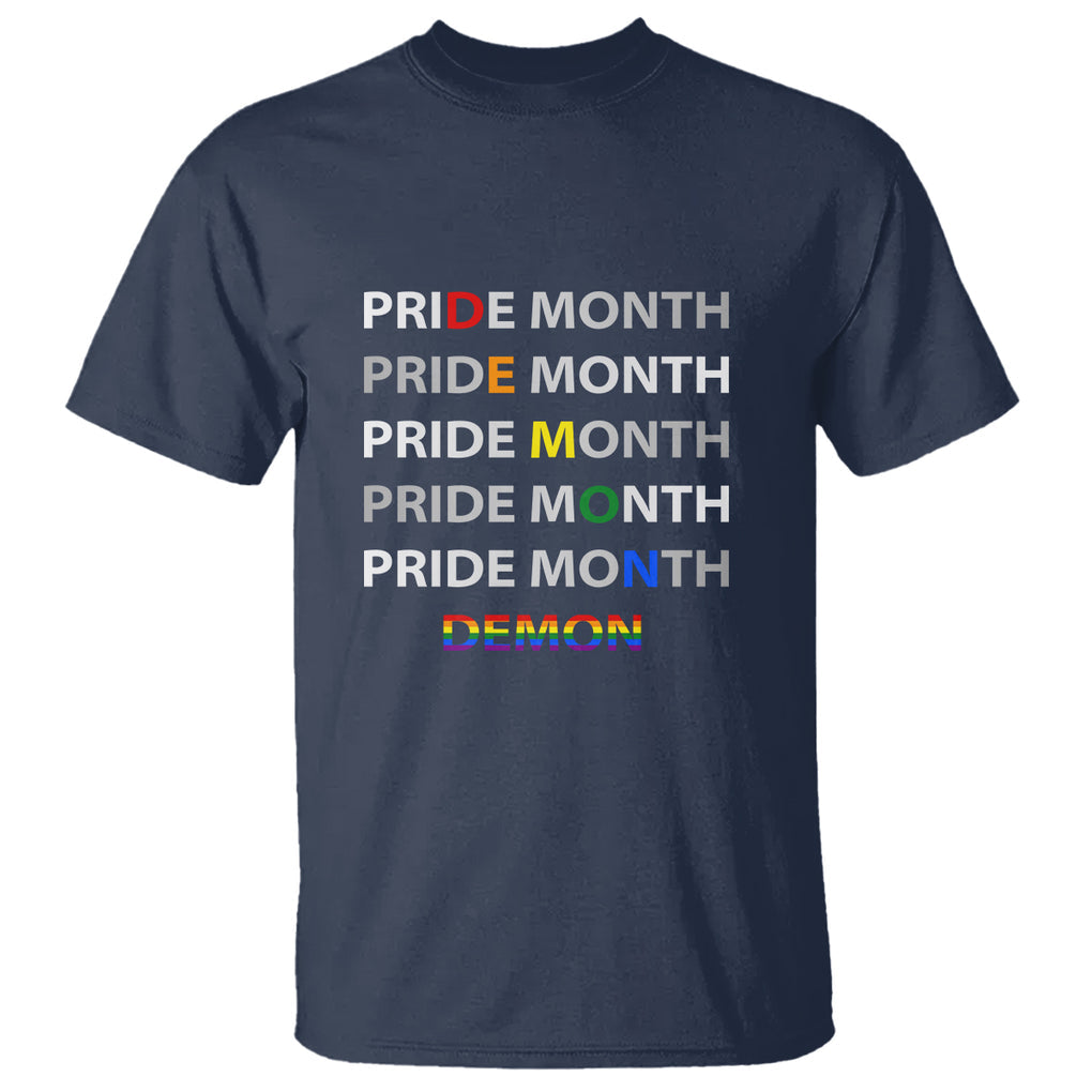 Pride Month Demon T Shirt LGBT History Month LGBTQ Support TS02 Navy Printyourwear