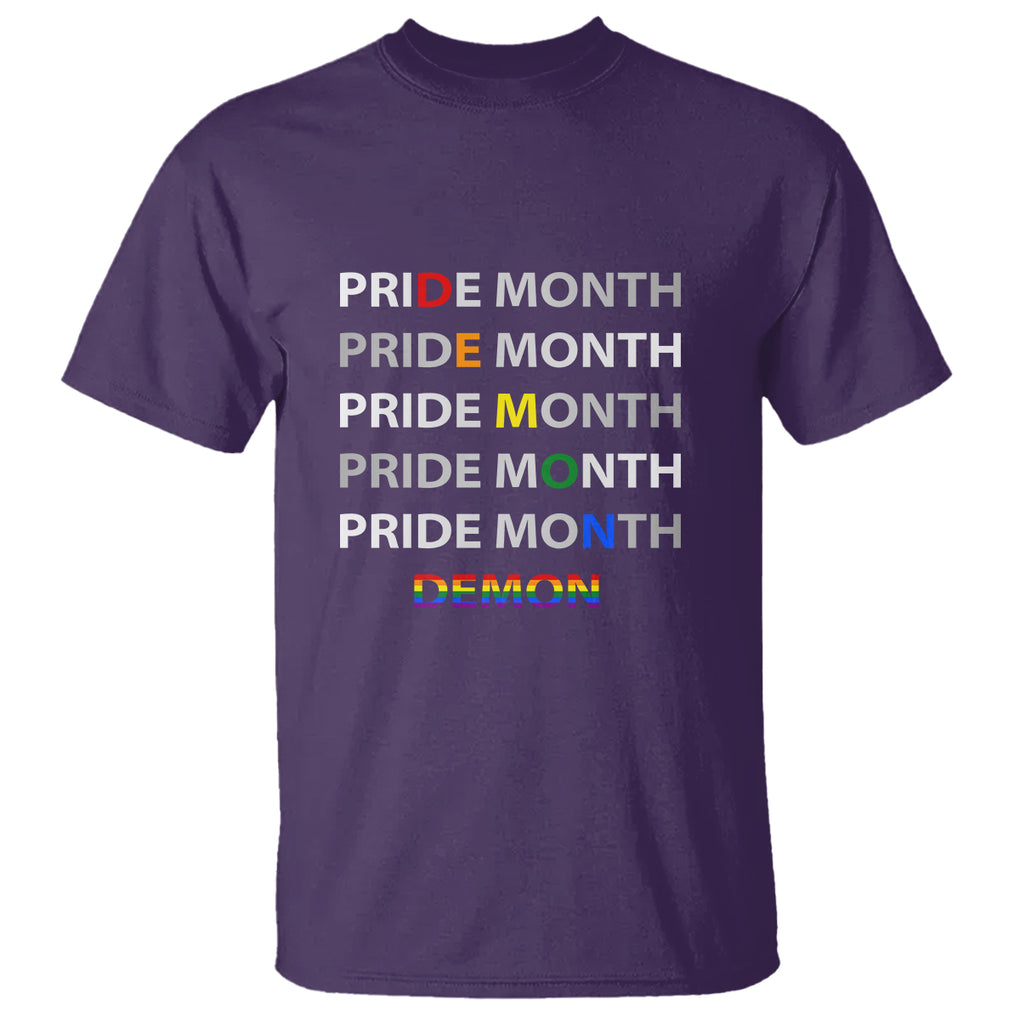Pride Month Demon T Shirt LGBT History Month LGBTQ Support TS02 Purple Printyourwear