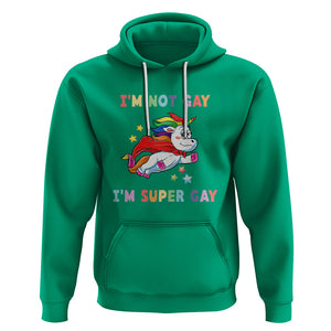 LGBT Cute Unicorn Hoodie I'm Not Gay I'm Super Gay LGBT LGBTQ Gay Pride Flag TS02 Irish Green Printyourwear