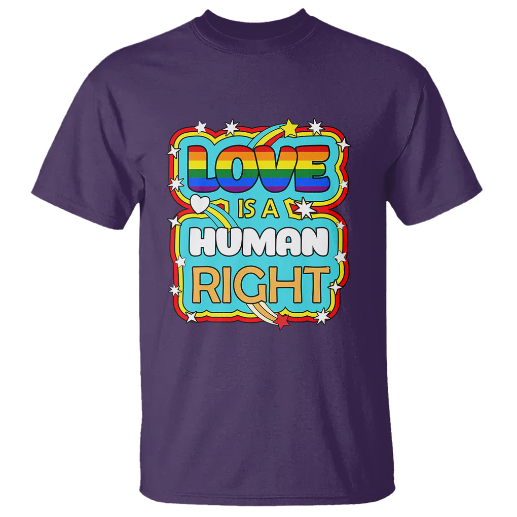 LGBT Equal Rights T Shirt Love Is A Human Right Gay Pride LGBTQIA Support Proud Ally TS02 Purple Printyourwear