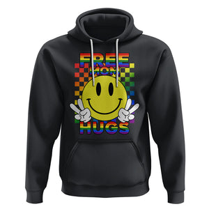 LGBT Free Hugs Support Hoodie Mom Hug Mama LGBTQ Ally Rainbow Flag Retro TS02 Black Printyourwear