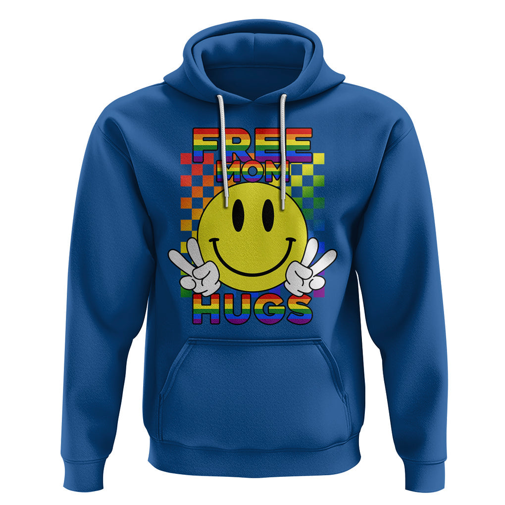 LGBT Free Hugs Support Hoodie Mom Hug Mama LGBTQ Ally Rainbow Flag Retro TS02 Royal Blue Printyourwear