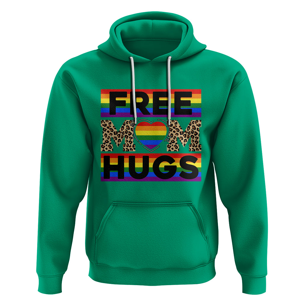 LGBT Free Hugs Support Hoodie Mom Hug Mama LGBTQ Ally Rainbow Flag Leopard TS02 Irish Green Printyourwear