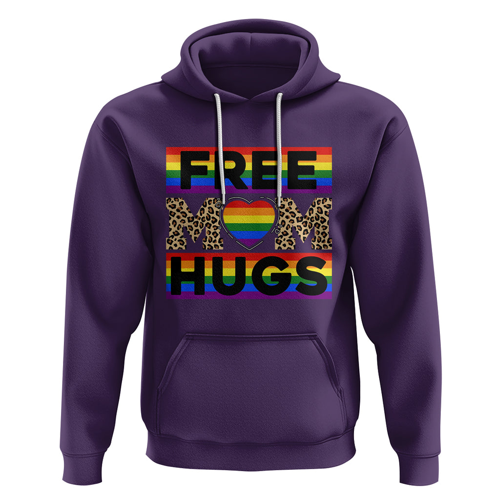 LGBT Free Hugs Support Hoodie Mom Hug Mama LGBTQ Ally Rainbow Flag Leopard TS02 Purple Printyourwear