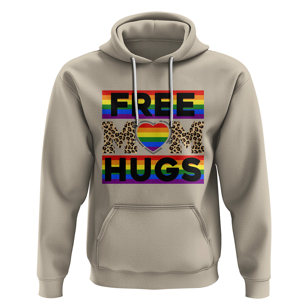 LGBT Free Hugs Support Hoodie Mom Hug Mama LGBTQ Ally Rainbow Flag Leopard TS02 Sand Printyourwear