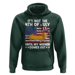 Funny 4th Of July Hot Dog Hoodie Until My Wiener Comes Out USA Party Indepdence Day TS02 Dark Forest Green Print Your Wear
