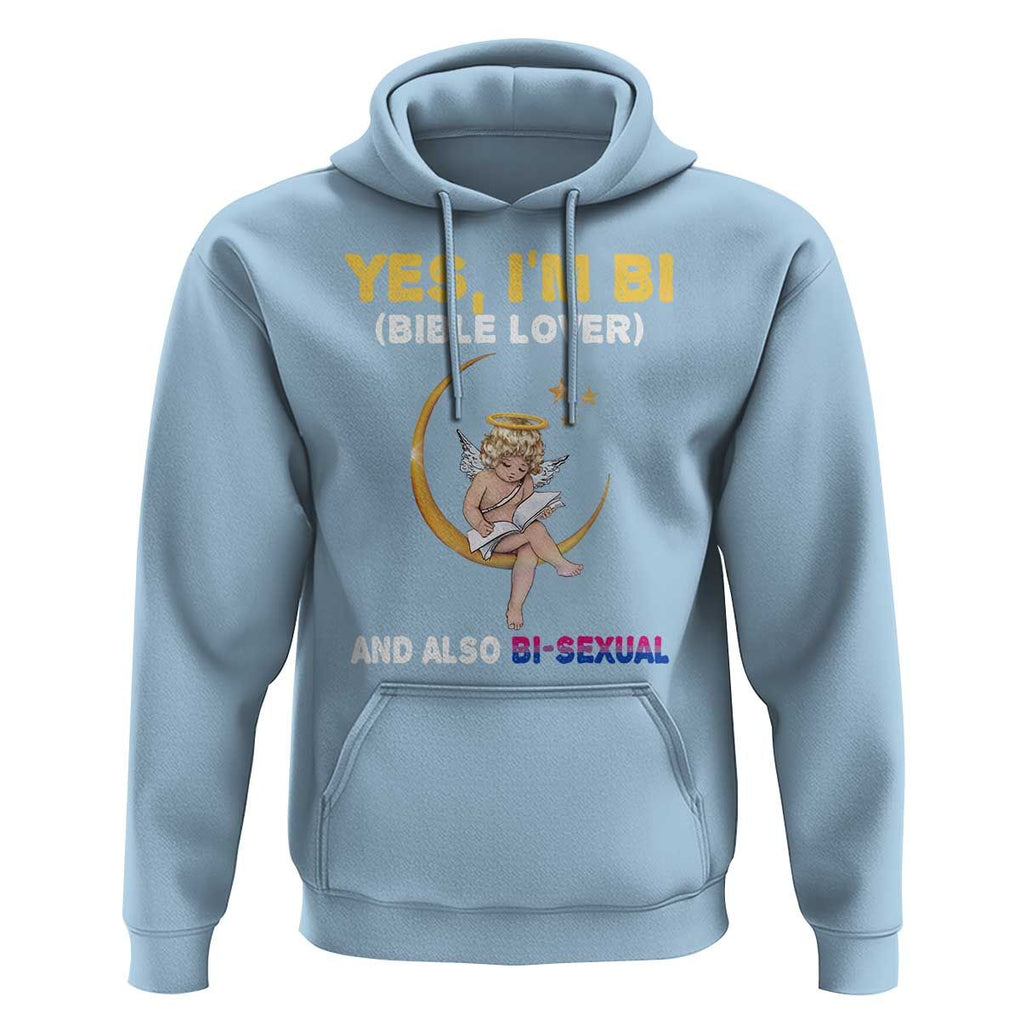 Funny Bisexual Pride Hoodie Yes I'm Bi Bible Lover And Also Bi-Sexual Pride Month TS02 Light Blue Print Your Wear
