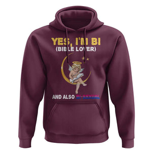 Funny Bisexual Pride Hoodie Yes I'm Bi Bible Lover And Also Bi-Sexual Pride Month TS02 Maroon Print Your Wear