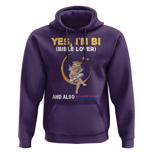 Funny Bisexual Pride Hoodie Yes I'm Bi Bible Lover And Also Bi-Sexual Pride Month TS02 Purple Print Your Wear