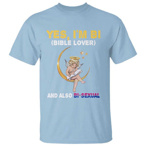 Funny Bisexual Pride T Shirt Yes I'm Bi Bible Lover And Also Bi-Sexual Pride Month TS02 Light Blue Print Your Wear