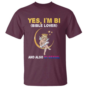 Funny Bisexual Pride T Shirt Yes I'm Bi Bible Lover And Also Bi-Sexual Pride Month TS02 Maroon Print Your Wear