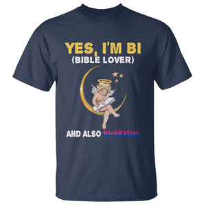 Funny Bisexual Pride T Shirt Yes I'm Bi Bible Lover And Also Bi-Sexual Pride Month TS02 Navy Print Your Wear