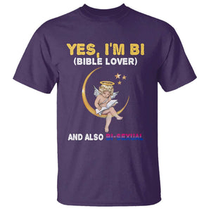 Funny Bisexual Pride T Shirt Yes I'm Bi Bible Lover And Also Bi-Sexual Pride Month TS02 Purple Print Your Wear