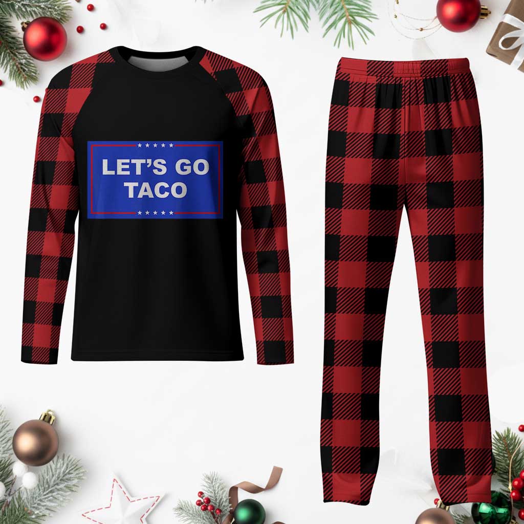 Funny Let's Go Taco Plaid Pajama Set Trump Always Chickens Out Tacos Humor TS02 Buffalo Plaid Print Your Wear