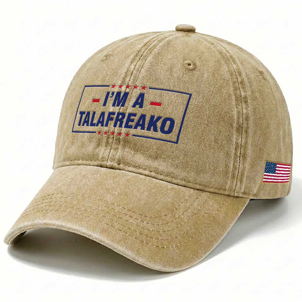 I'm A Talafreako Patriotic Voter Washed Cotton Baseball Cap James Talarico Political Supporter Stars Election Box