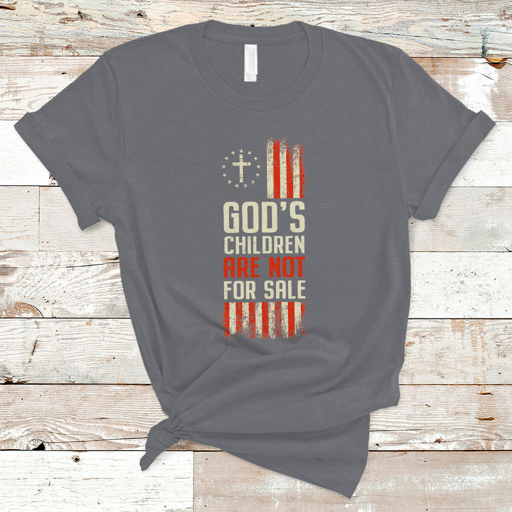 God's Children Are Not For Sale American Flag God's Children End Human Trafficking T Shirt TS02 Charcoal Printyourwear