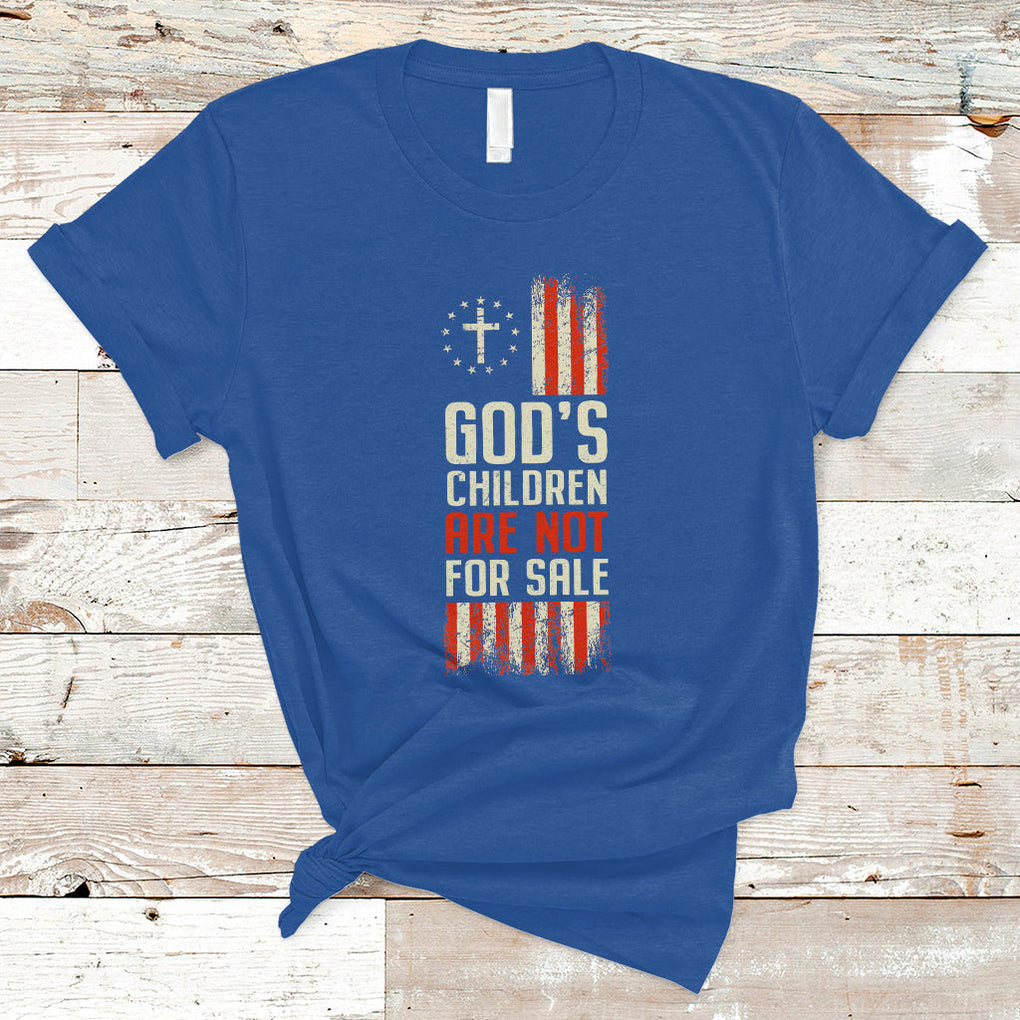 God's Children Are Not For Sale American Flag God's Children End Human Trafficking T Shirt TS02 Royal Blue Printyourwear