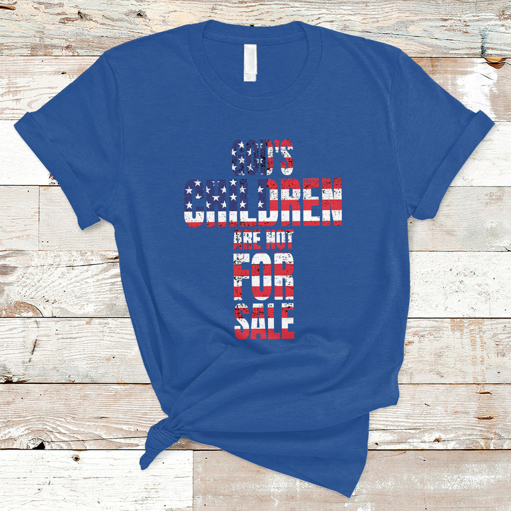 God's Children Are Not For Sale Christian Jesus American Flag End Human Trafficking T Shirt TS02 Royal Blue Printyourwear