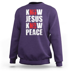 Know Jesus Know Peace Sweatshirt No Jesus No Peace Bible TS02 Purple Printyourwear