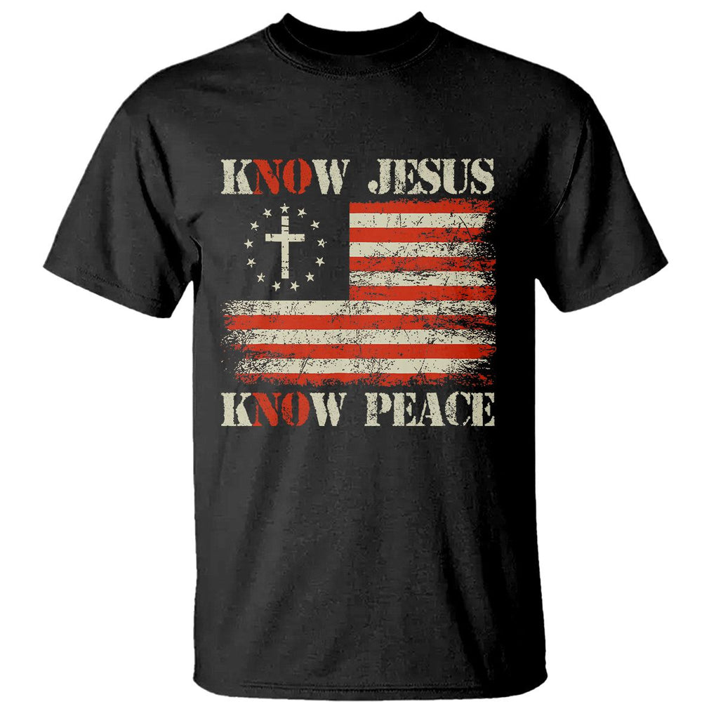 Know Jesus Know Peace T Shirt No Jesus No Peace Bible American Flag TS02 Black Printyourwear