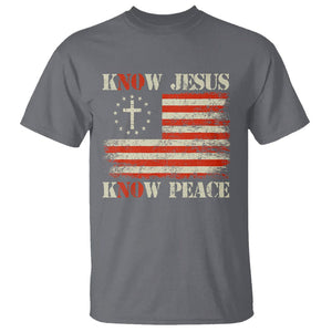 Know Jesus Know Peace T Shirt No Jesus No Peace Bible American Flag TS02 Charcoal Printyourwear