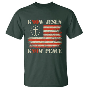 Know Jesus Know Peace T Shirt No Jesus No Peace Bible American Flag TS02 Dark Forest Green Printyourwear