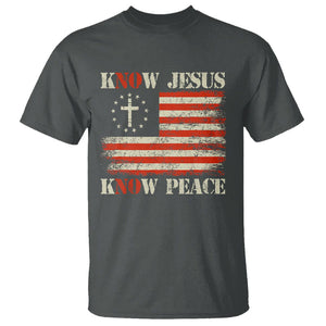Know Jesus Know Peace T Shirt No Jesus No Peace Bible American Flag TS02 Dark Heather Printyourwear