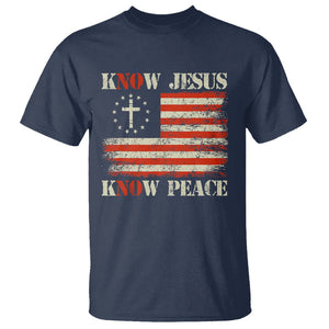 Know Jesus Know Peace T Shirt No Jesus No Peace Bible American Flag TS02 Navy Printyourwear