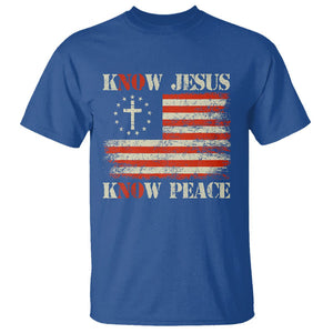 Know Jesus Know Peace T Shirt No Jesus No Peace Bible American Flag TS02 Royal Blue Printyourwear