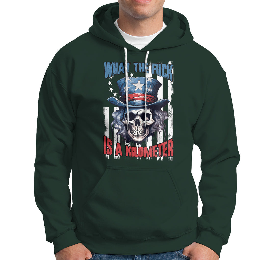 WTF What The Fuck Is A Kilometer George Washington Skull Funny Saying Hoodie TS02 Printyourwear