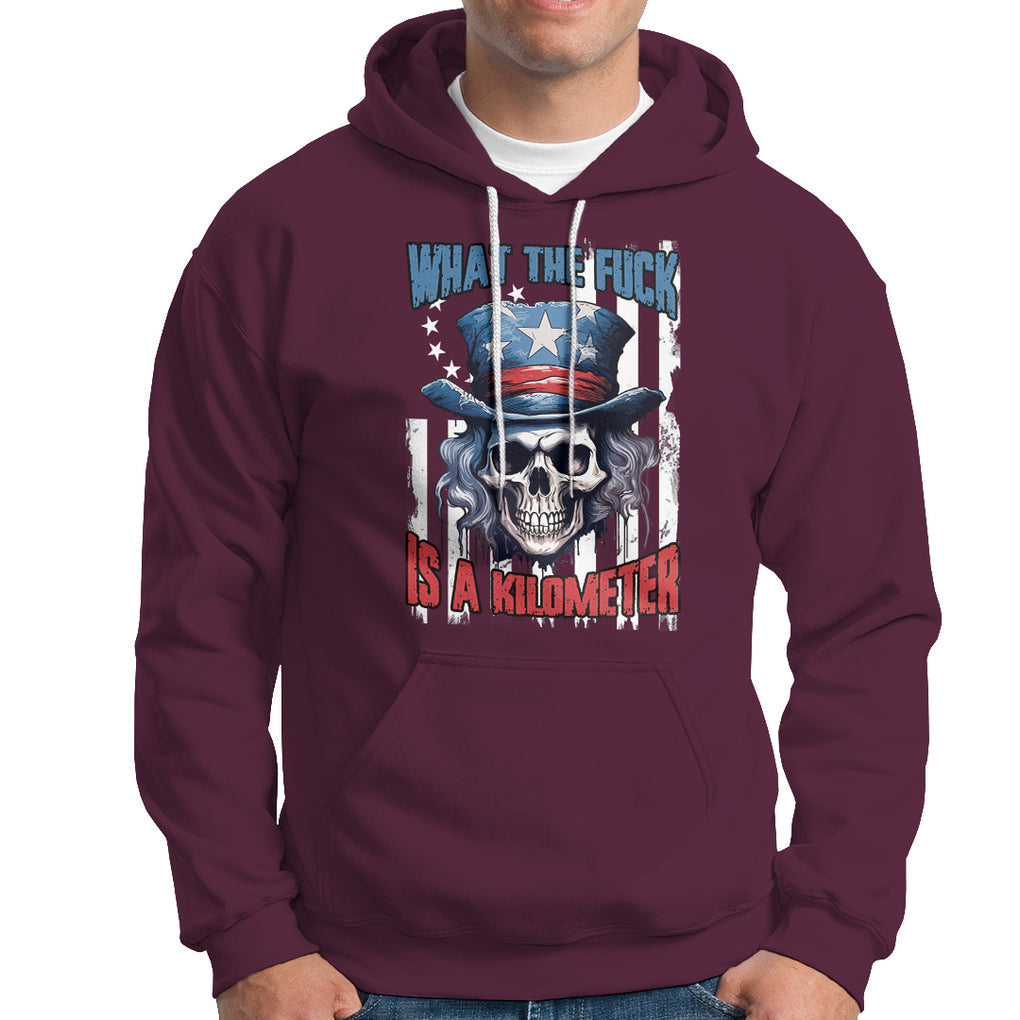 WTF What The Fuck Is A Kilometer George Washington Skull Funny Saying Hoodie TS02 Printyourwear