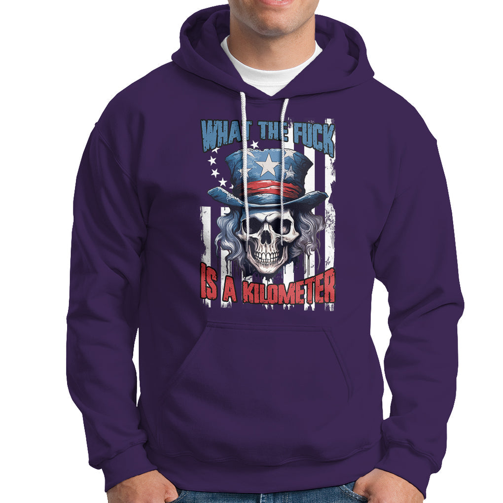WTF What The Fuck Is A Kilometer George Washington Skull Funny Saying Hoodie TS02 Printyourwear