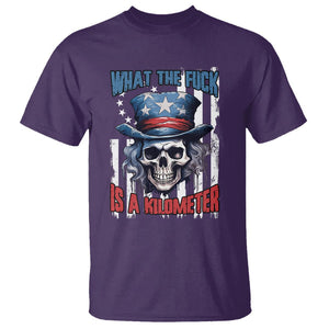 WTF What The Fuck Is A Kilometer George Washington Skull Funny Saying T Shirt TS02 Purple Print Your Wear